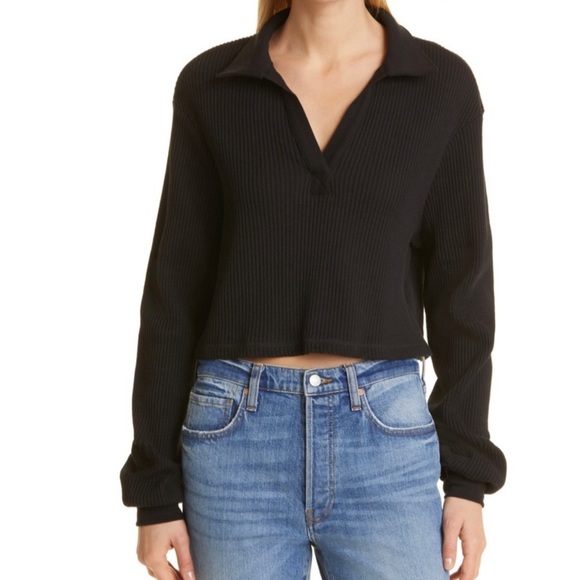 The Range Tops - The Range Jumbo Stark Thermal Long Sleeve in Jet Black Size M
